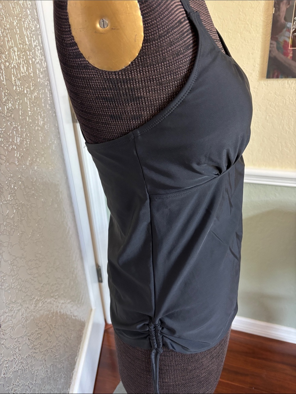 Black Women's Tankini Swim Top - Classic Scoop Neck - Picture 2 of 7